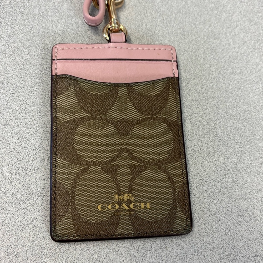 Coach lanyard and card holder